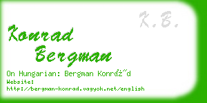 konrad bergman business card